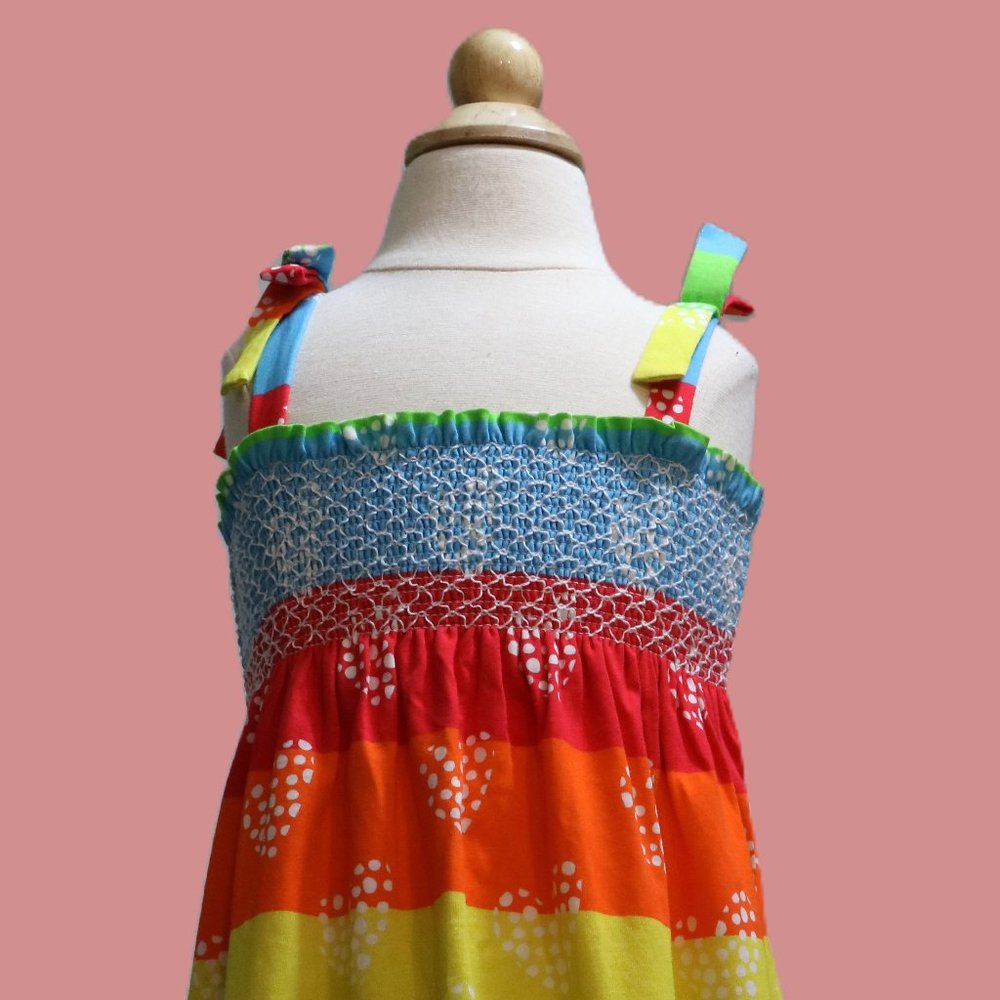 Agatha Ruiz De La Prada multi smocked dress NWT